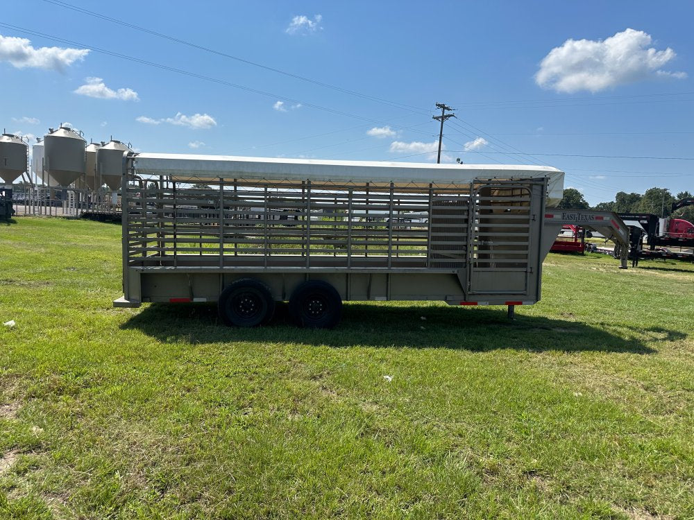 20'x7' East Texas Trailers Stock Trailers - 15,680 lbs