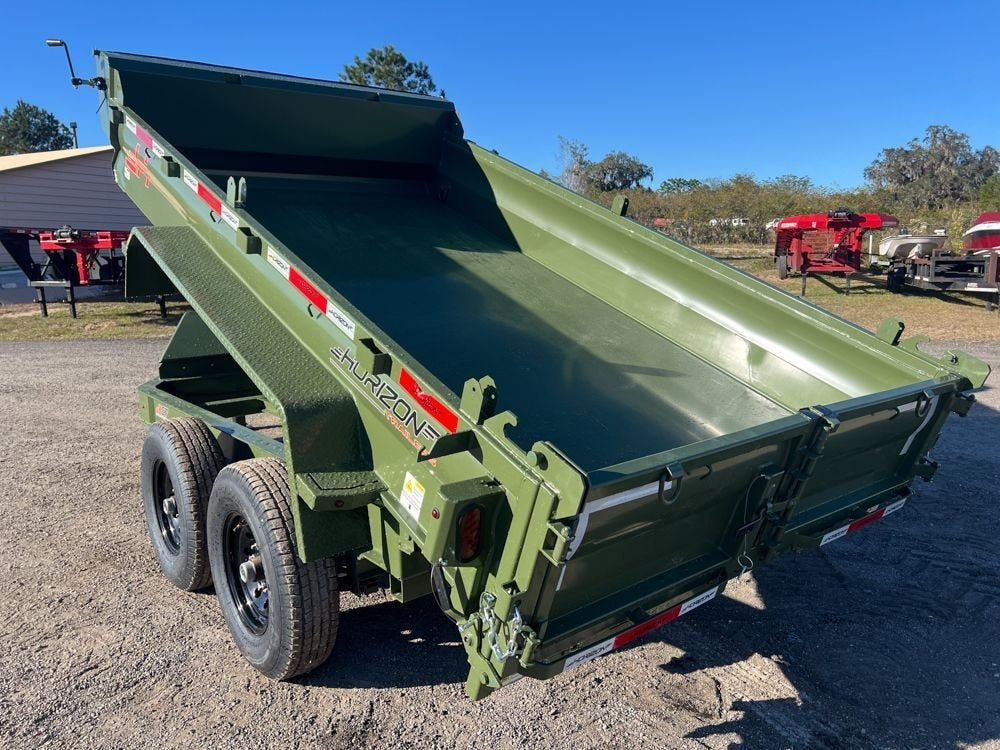 12' EZ7 Dump Trailer 19" Sides 7K Axles 14K GVWR 3-way Door Slide In Ramps - Dump Trailers - Stryker Dealership Group