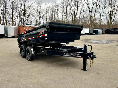 12' LZ7 Dump Trailer 30" Walls - 14k GVWR - Scissor Lift - 14ply Tires - 3 Way Door - Dump Trailers - Stryker Dealership Group
