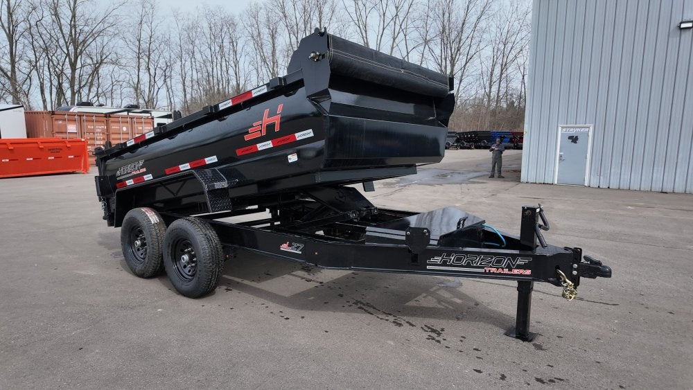 12' LZ7 Dump Trailer 30" Walls - 14k GVWR - Scissor Lift - 14ply Tires - 3 Way Door - Dump Trailers - Stryker Dealership Group