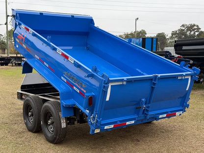 12' LZ7 Dump Trailer 36" Walls - 14k GVWR - Scissor Lift - 14ply Tires - 3 Way Door - Dump Trailers - Stryker Dealership Group