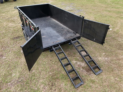 12' SDT Dump Trailer 36" Side Walls - 521 Scissor Lift - 3 Way Gate - Dump Trailers - Stryker Dealership Group