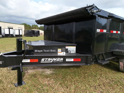 12' SDT Dump Trailer 36" Side Walls - 521 Scissor Lift - 3 Way Gate - Dump Trailers - Stryker Dealership Group