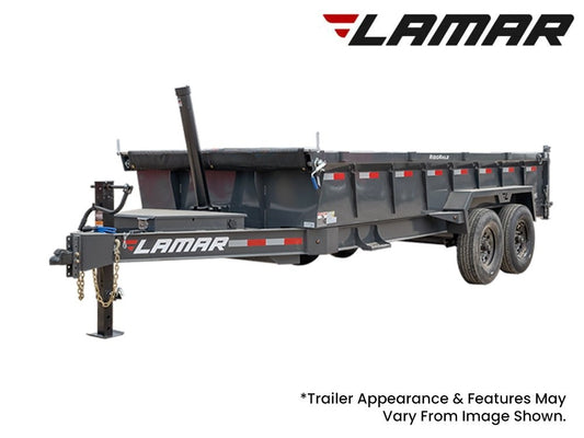 14' DT Bumper Pull Dump 36" Sides - 7K Axles - Telescopic Lift - Dump Trailers - Stryker Dealership Group
