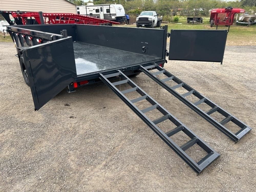 14' Dump Trailer 24" Side Walls - Telescopic Lift - Hydraulic Jack - Dump Trailers - Stryker Dealership Group
