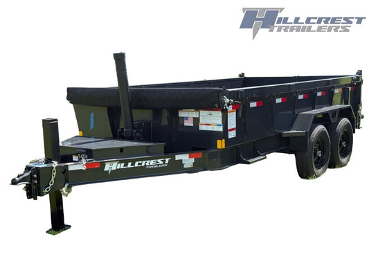 14' Dump Trailer 24" Side Walls - Telescopic Lift - Hydraulic Jack - Dump Trailers - Stryker Dealership Group