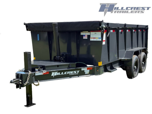 14' Dump Trailer BP 40" Side Walls - Telescopic lift - 7k Axles - Hydraulic Jack - Dump Trailers - Stryker Dealership Group