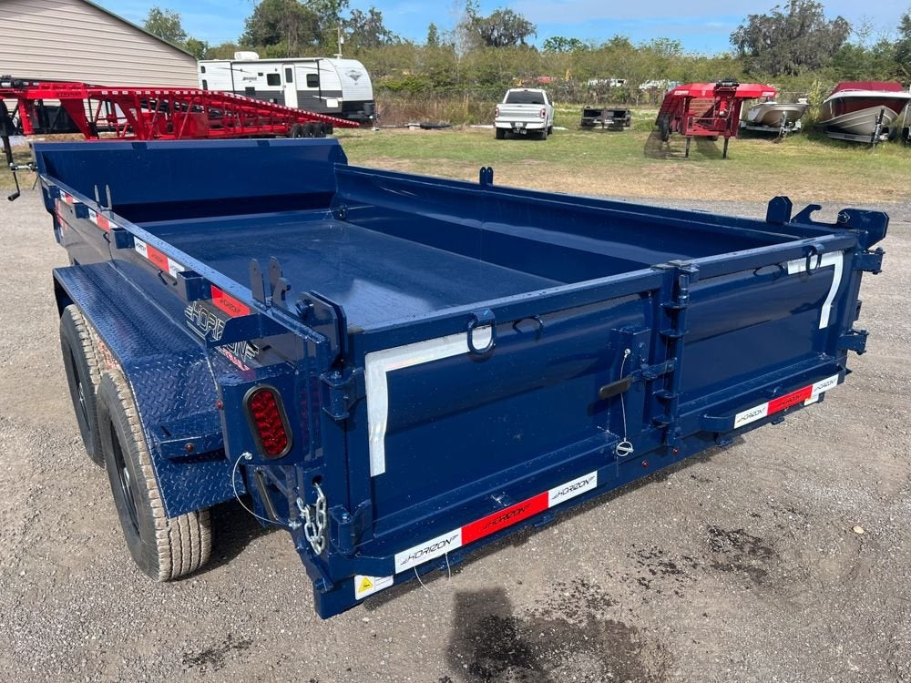 14' EZ7 Dump Trailer 19" Sides 7K Axles 14K GVWR 3-way Door Slide In Ramps - Dump Trailers - Stryker Dealership Group