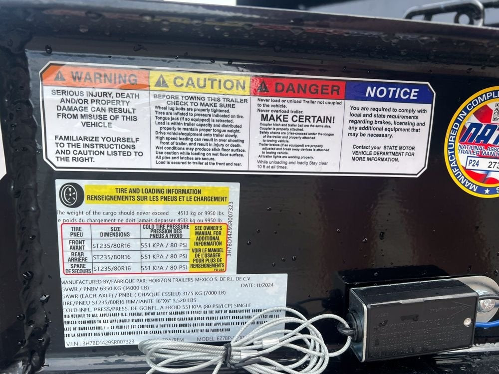14' EZ7 Dump Trailer 19" Sides 7K Axles 14K GVWR 3-way Door Slide In Ramps - Dump Trailers - Stryker Dealership Group