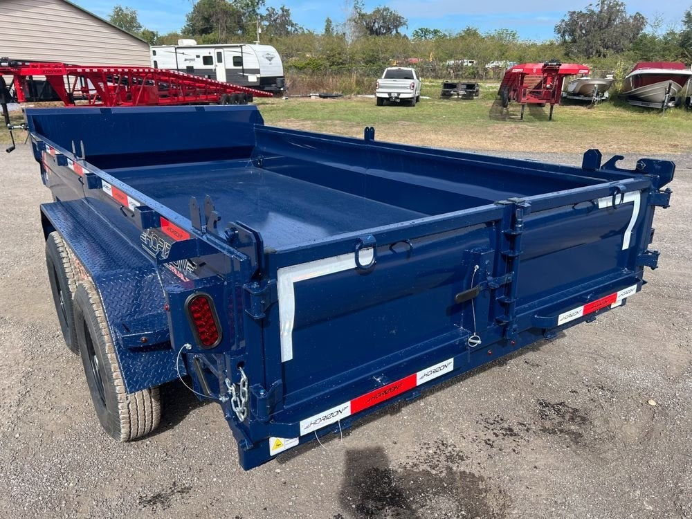 14' EZ7 Dump Trailer 19" Sides 7K Axles 14K GVWR 3-way Door Slide In Ramps - Dump Trailers - Stryker Dealership Group