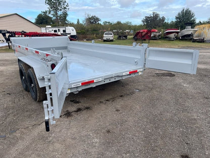 14' EZ7 Dump Trailer 19" Sides 7K Axles 14K GVWR 3-way Door Slide In Ramps - Dump Trailers - Stryker Dealership Group