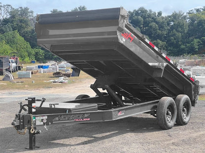14' EZ7 Dump Trailer 19" Sides 7K Axles 14K GVWR 3-way Door Slide In Ramps - Dump Trailers/Dump Trailers - Stryker Dealership Group