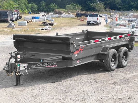 14' EZ7 Dump Trailer 19" Sides 7K Axles 14K GVWR 3-way Door Slide In Ramps - Dump Trailers/Dump Trailers - Stryker Dealership Group