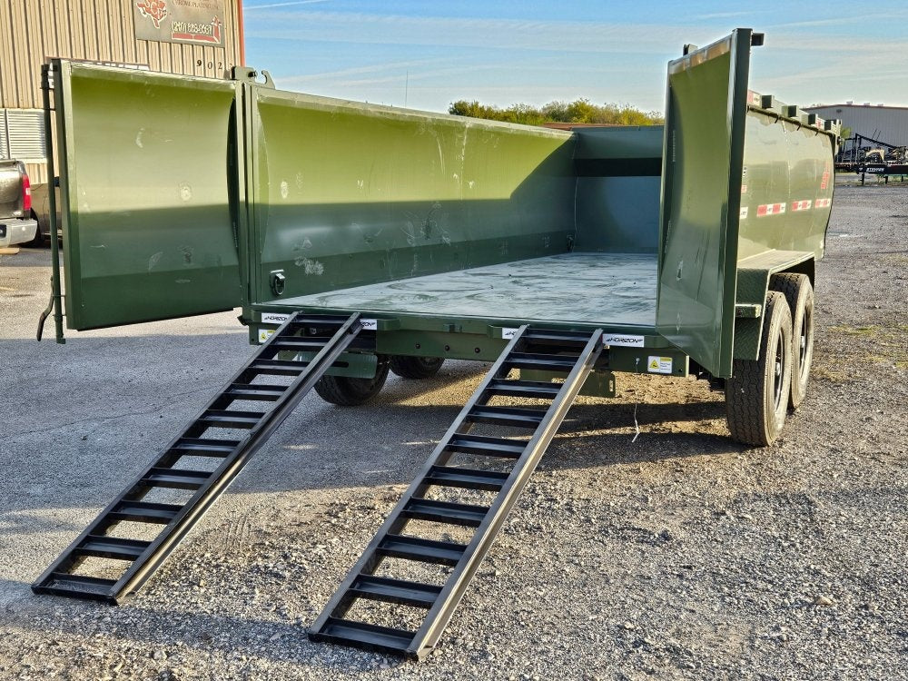 14' HZ7 Dump 36" Sides - 8K Axles - 620 Scissor - 14 ply Tires - 2 Speed Jack - Dump Trailers - Stryker Dealership Group