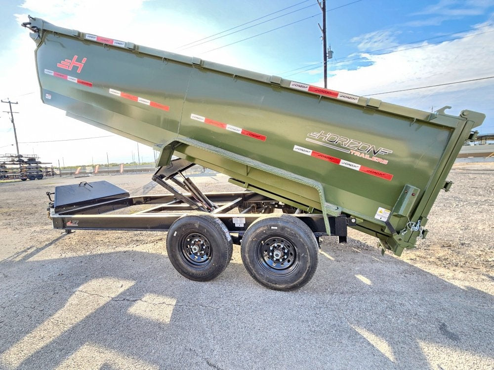 14' HZ7 Dump 36" Sides - 8K Axles - 620 Scissor - 14 ply Tires - 2 Speed Jack - Dump Trailers - Stryker Dealership Group
