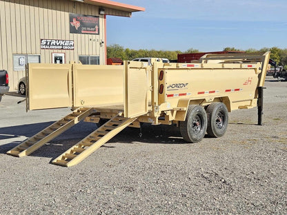 14' HZ7 GN Dump 36" Sides - 8K Axles - 620 Scissor - 14 ply Tires - 2 Speed Jack - Dump Trailers - Stryker Dealership Group
