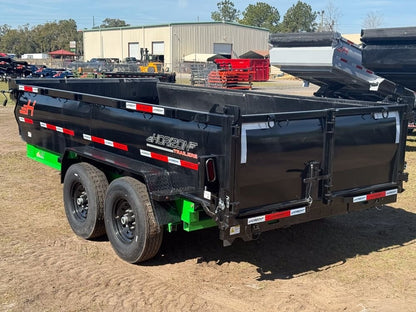 14' LZ7 Dump Trailer 30" Walls - Scissor Lift - 14K GWVR - 14ply Tires - 3 Way Door - Ramps - Dump Trailers - Stryker Dealership Group