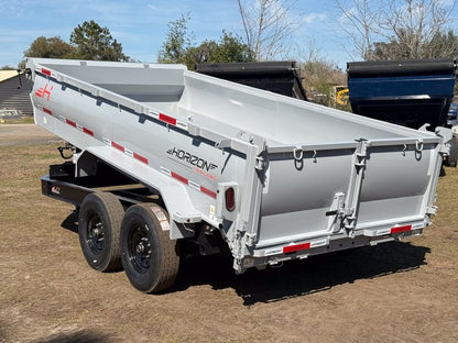 14' LZ7 Dump Trailer 30" Walls - Scissor Lift - 14K GWVR - 14ply Tires - 3 Way Door - Ramps - Dump Trailers - Stryker Dealership Group