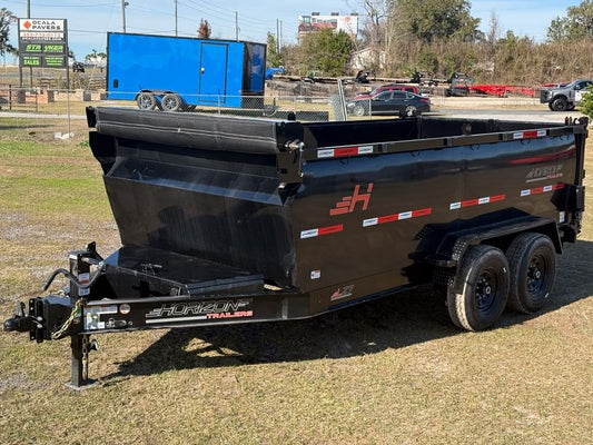 14' LZ7 Dump Trailer 48" Walls - Scissor Lift - 14K GWVR - 14ply Tires - 3 Way Door - Ramps - Dump Trailers - Stryker Dealership Group