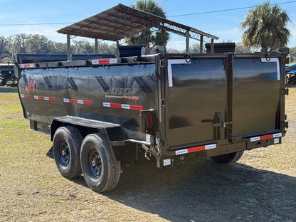 14' LZ7 Dump Trailer 48" Walls - Scissor Lift - 14K GWVR - 14ply Tires - 3 Way Door - Ramps - Dump Trailers - Stryker Dealership Group