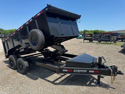 14' SDT Dump Trailer 36" Side Walls - 521 Scissor Lift - 3 Way Gate - Dump Trailers - Stryker Dealership Group