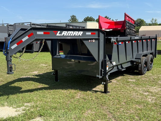 16' DT GN Dump 36" Sides - 8K Axles - Telescopic Lift - Dump Trailers - Stryker Dealership Group