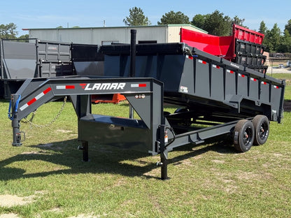 16' DT GN Dump 36" Sides - 8K Axles - Telescopic Lift - Dump Trailers - Stryker Dealership Group