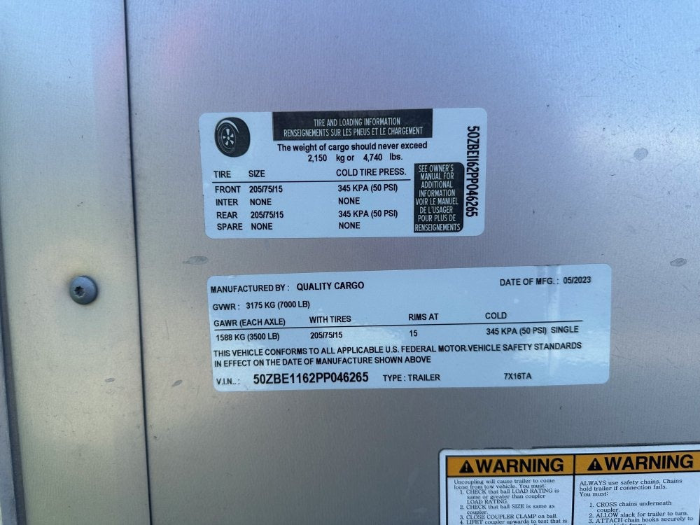 16'x7' Quality Cargo Enclosed - Enclosed - Buy Repo Trailers