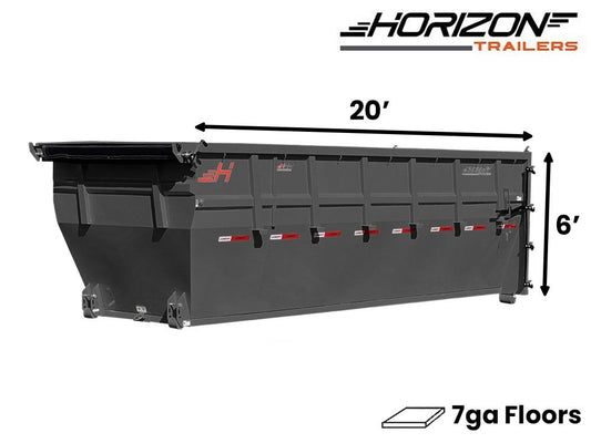 20' HDZ Roll Off Bin 6' Walls - Ash Gray - #HDZ0004632 - Roll Off Bin/RO 20x6 Bin - Buy Repo Trailers