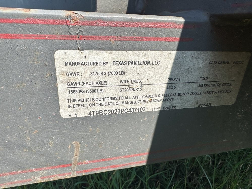 20'x7' Texas Pavilion  Single Car - Single Car - Buy Repo Trailers