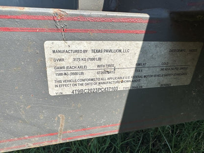 20'x7' Texas Pavilion  Single Car - Single Car - Buy Repo Trailers