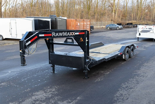 24' GTX Gooseneck Gravity Tilt (2) 7k Torsion Axles 4' Stationary Deck - Drive Over Fenders/Equipment Trailers - Buy Repo Trailers